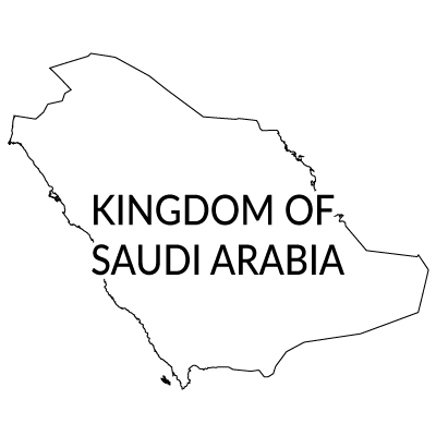 サウジアラビア王国無料フリーイラスト｜英語(白)